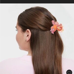 NWT Roller Rabbit x Target Collab Orange and Pink Monkey Hair Clip